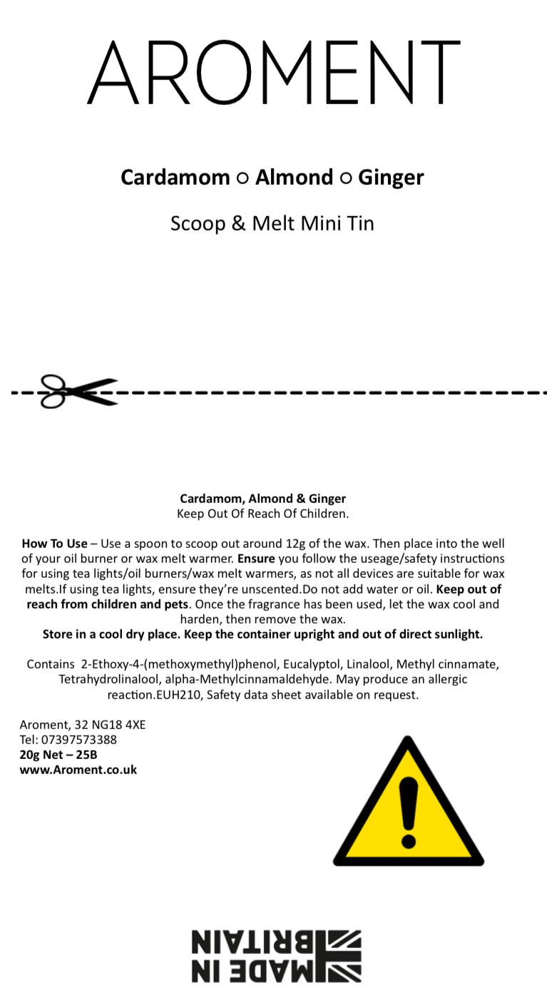 Cardamom, Almond & Ginger - already updated clp labels 3/9/25 - AROMENT