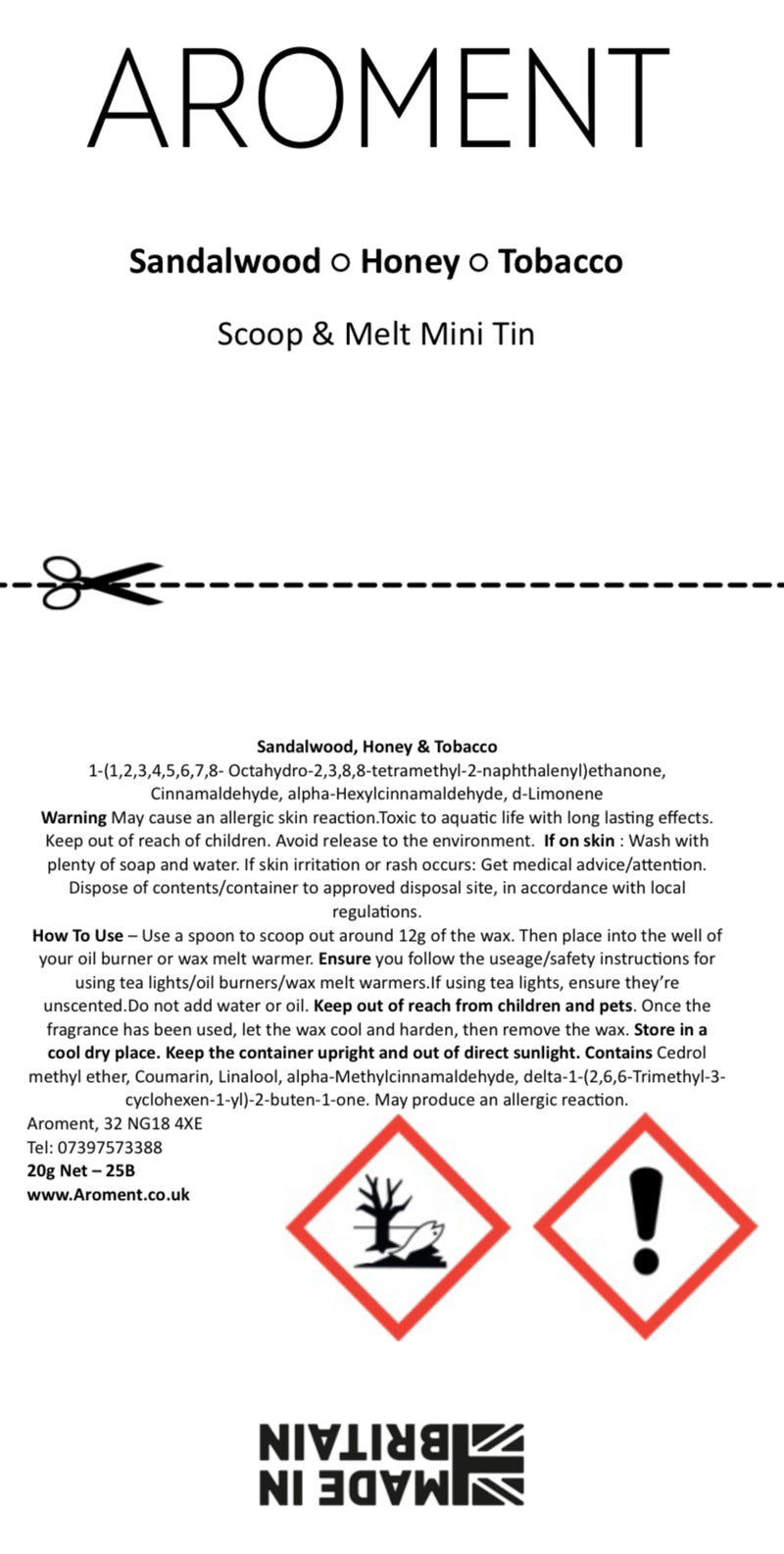 (Copy) Sandalwood, Honey & Tobacco - AROMENT