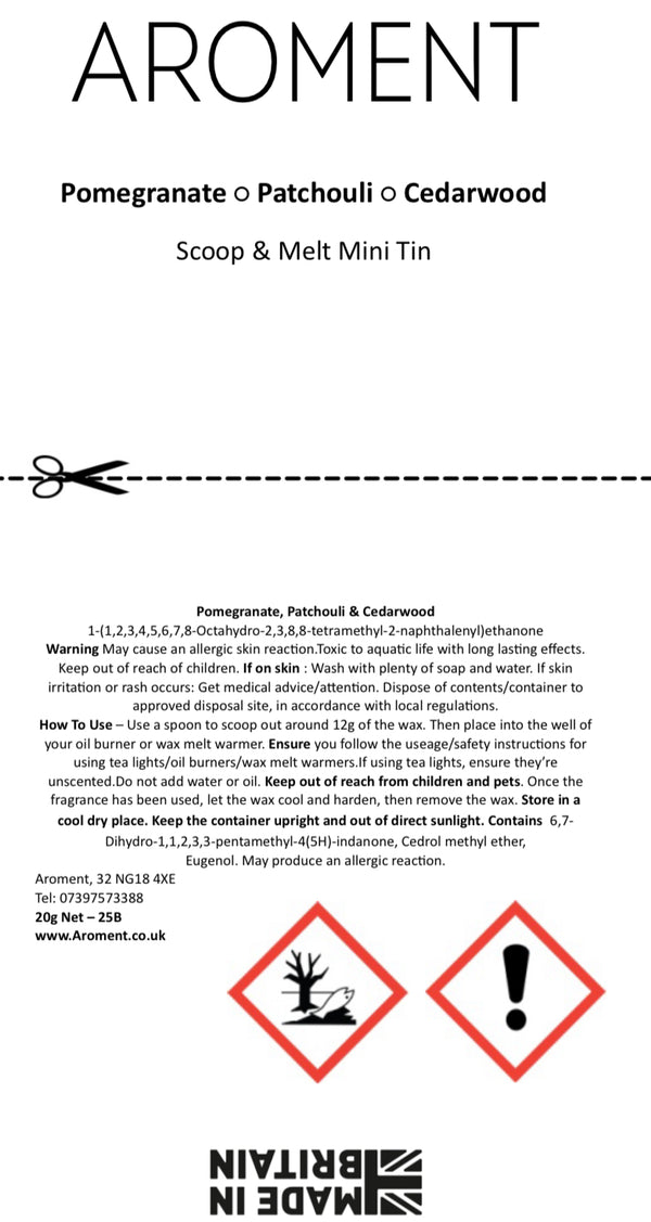 (Copy) Pomegranate, Patchouli & Cedarwood - AROMENT