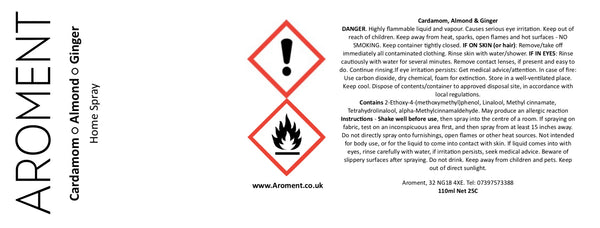 Cardamom, Almond & Ginger - already updated clp labels 3/9/25 - AROMENT