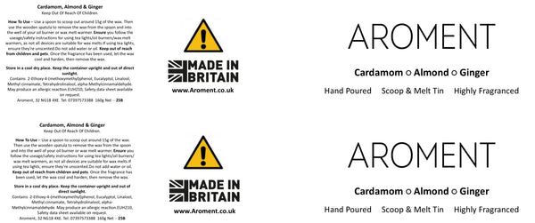 Cardamom, Almond & Ginger - already updated clp labels 3/9/25 - AROMENT