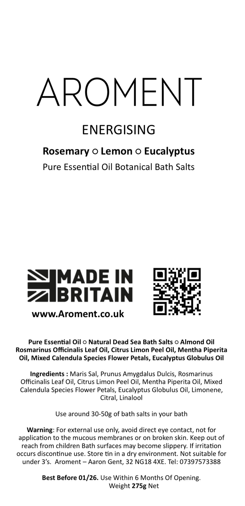 Botanical Bath Salts • Pure Essential Oil • Discontinued • Best Before Jan 2026