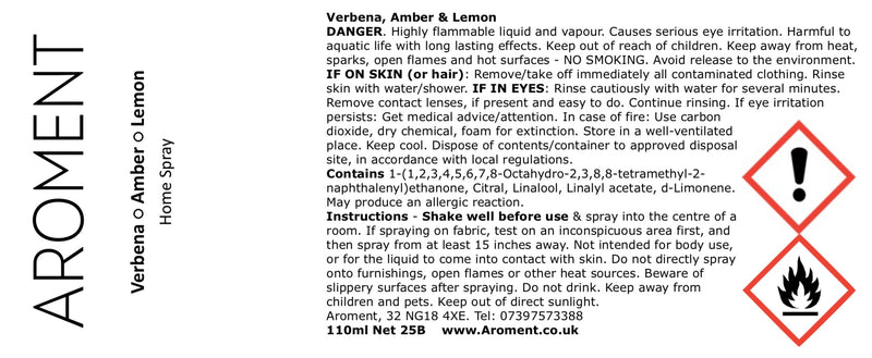 Verbena, Amber & Lemon - AROMENT